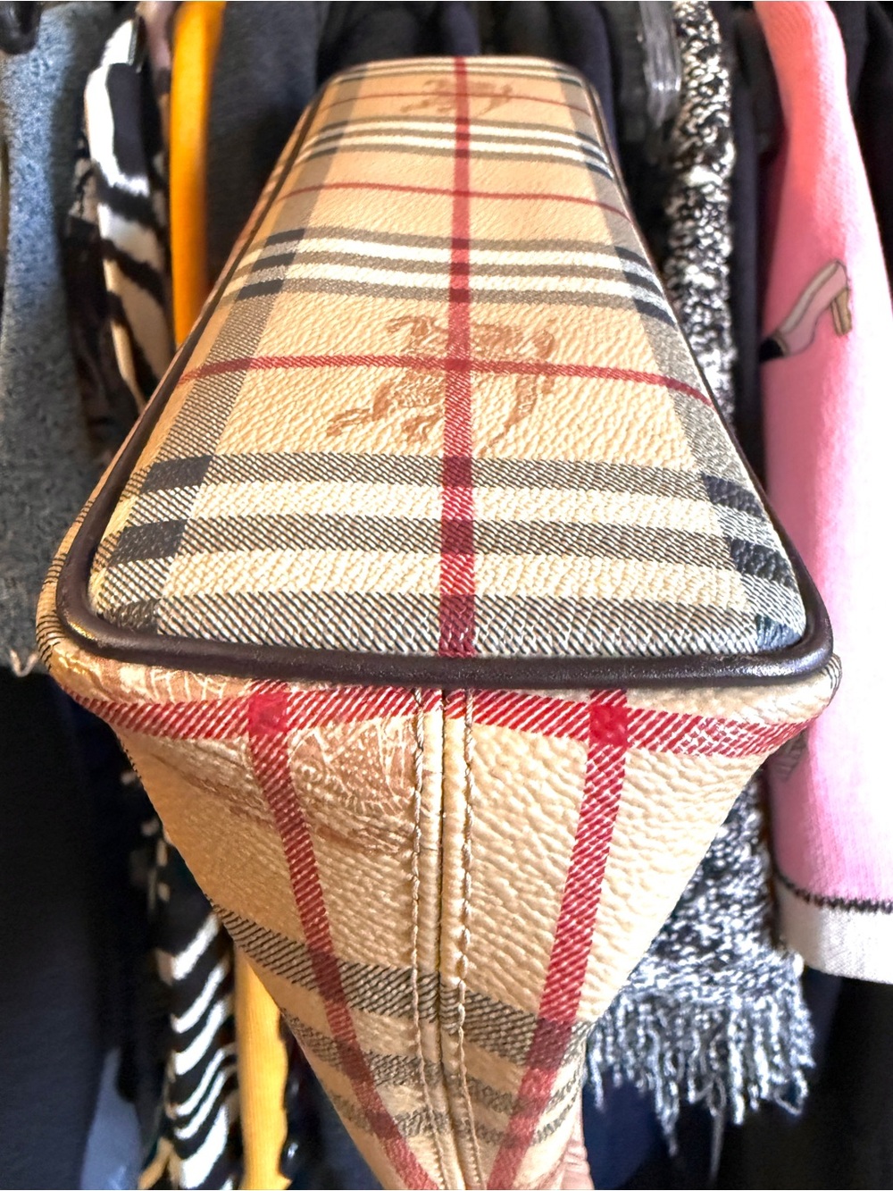 Authentic Burberry London Nova Check Coated Canvas Haymarket Tote Ittivgro58cal - Picture 8 of 13